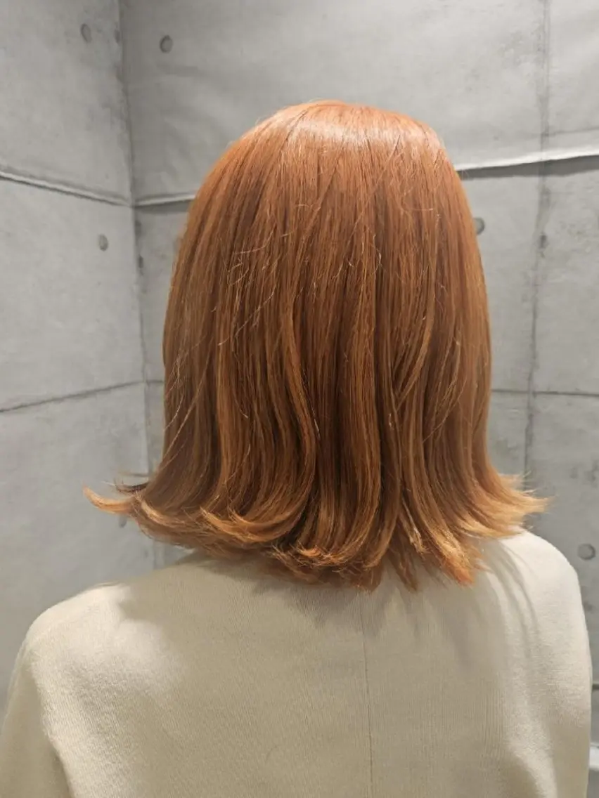 カラー ダブルカラー オレンジ ヘアカラー ハイトーンカラー✂ tommyのヘアスタイル