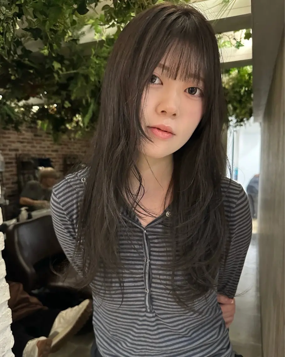 セミロング カット ヘアカラー 艶カラー/フェイス レイヤー/たむのヘアスタイル