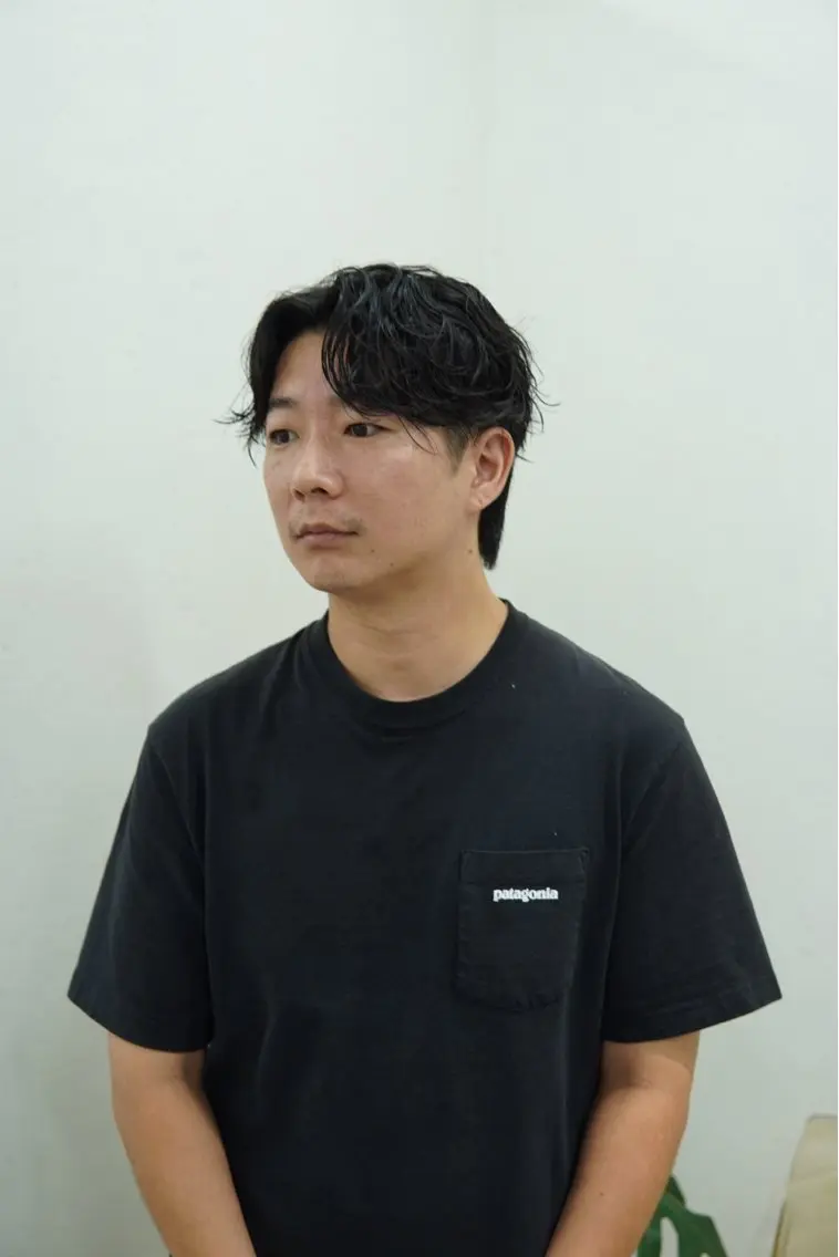 ミディアム パーマ メンズ カット パーマ トリートメント メンズパーマ特化 カバヤマ　リョウのヘアスタイル