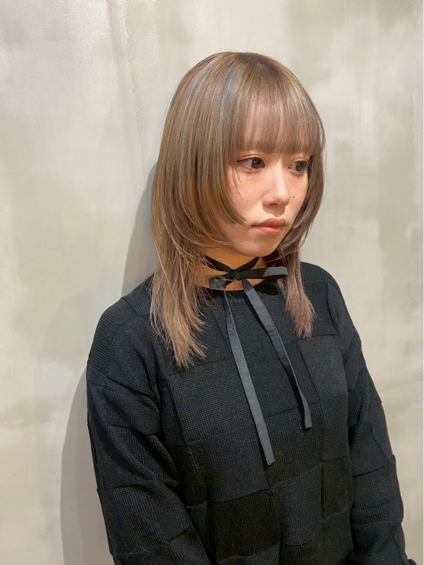 セミロング カット ヘアカラー トリートメント qpula クプラのヘアスタイル