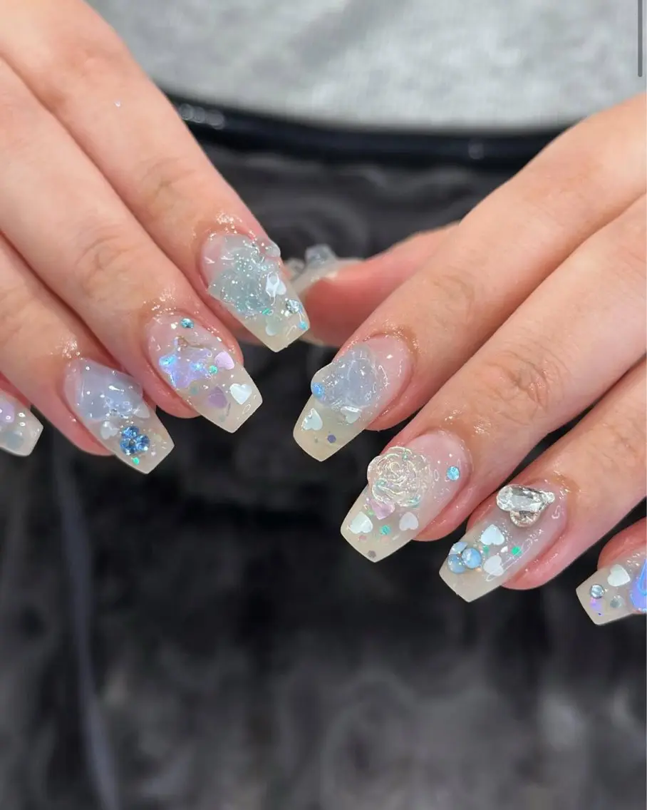 ネイル アートネイル フラワーネイル フレンチネイル ジェルネイル グラデーション ハンドネイル Ryu Nail NekoChanのネイルデザイン
