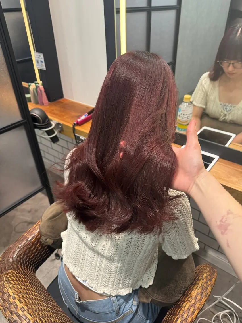 ロング カラー 暖色カラー🤎Red Neo meiのヘアスタイル