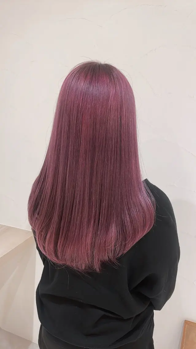 ロング カラー ピンクカラー バイオレットカラー Hitotose代表 中島和樹のヘアスタイル