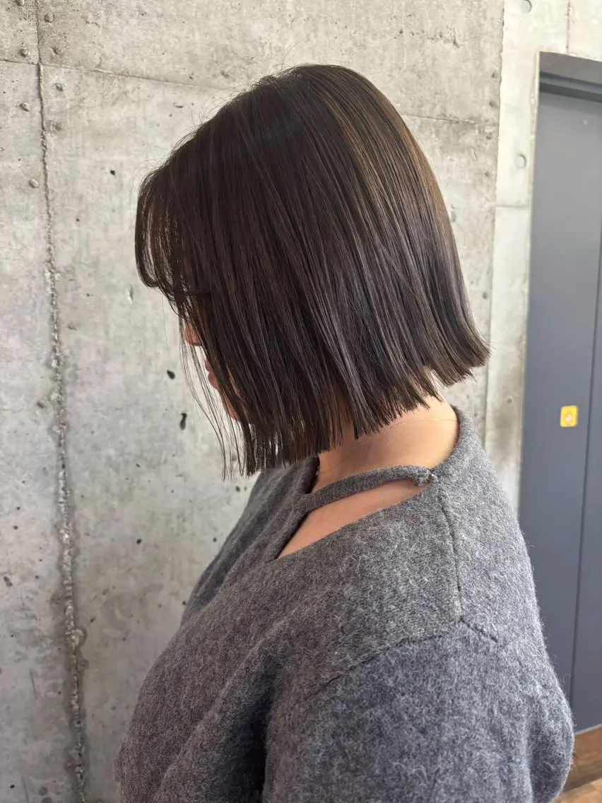 ミディアム カット ヘアカラー トリートメント ♥️ボブ/ブリーチ なしカラー/mahoのヘアスタイル