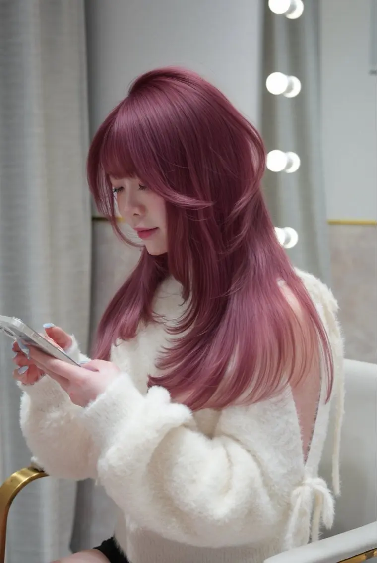 カラー ピンクカラー レッドカラー ヘアカラー 艶ダブルカラー🩰ハ イトーン‎🤍香織のヘアスタイル