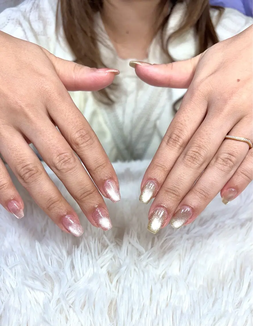 ネイル マグネットネイル オフィスネイル シンプルネイル 冬ネイル LUANA n'sのネイルデザイン