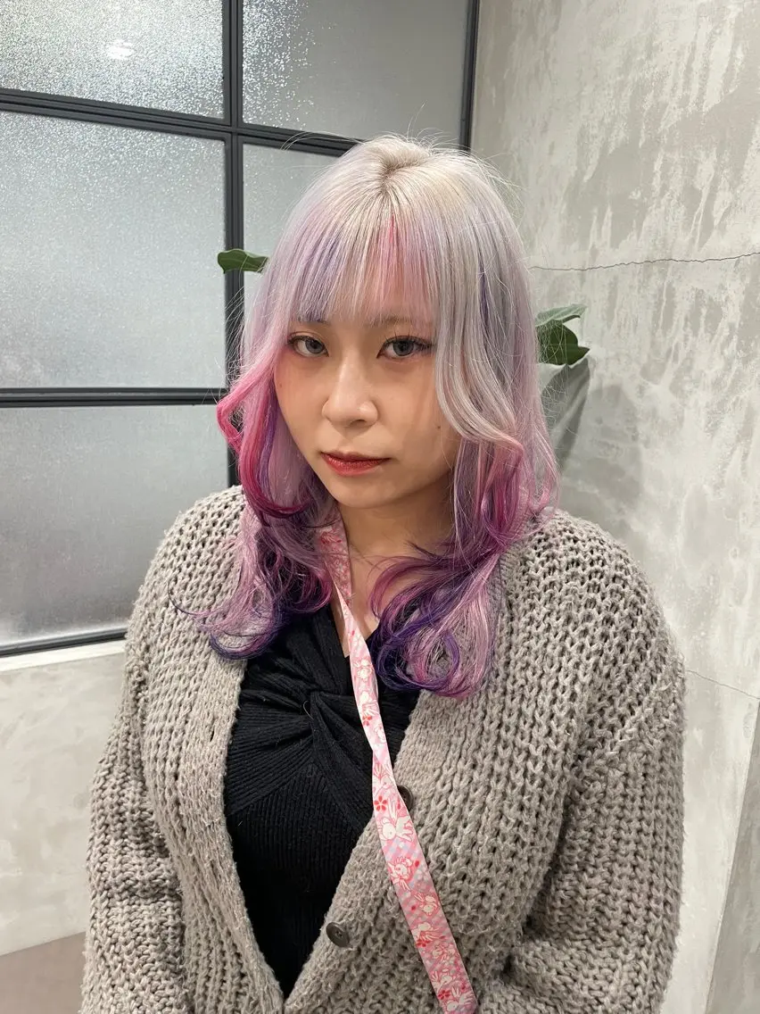 ロング カラー レイヤーカット カット ヘアカラー 佐藤 由依/水光カラーのヘアスタイル