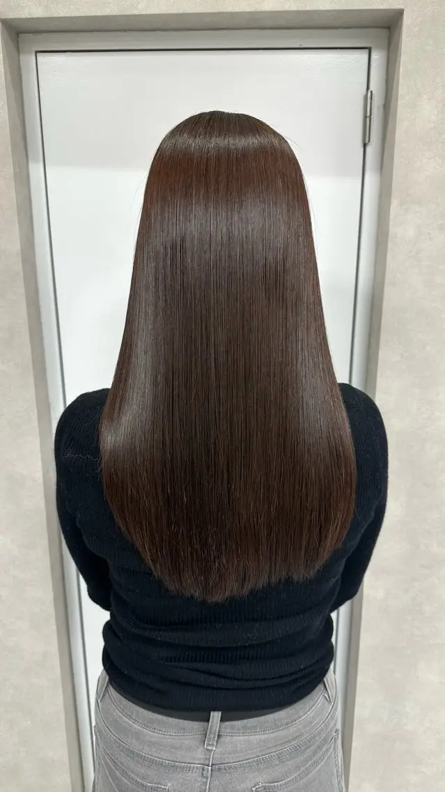 ロング 縮毛矯正 トリートメント Ash桜木町🐶 勝島 翔のヘアスタイル