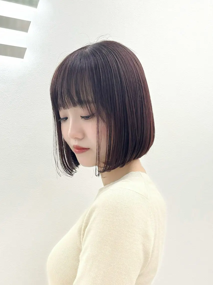 ミディアム カラー ヘアアレンジ 縮毛矯正🤍 盛れるボブ/ひかりのヘアスタイル