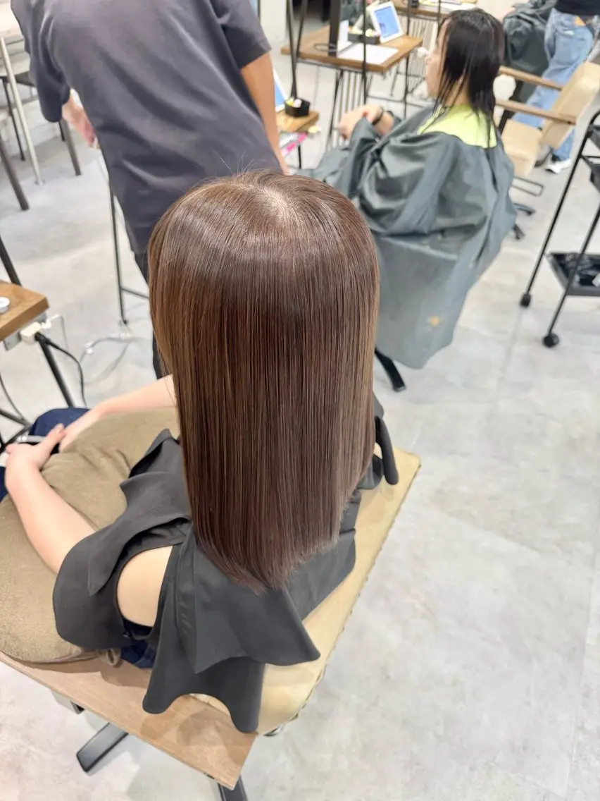 セミロング カラー ブリーチなしwカラー /艶カラー/oukaのヘアスタイル
