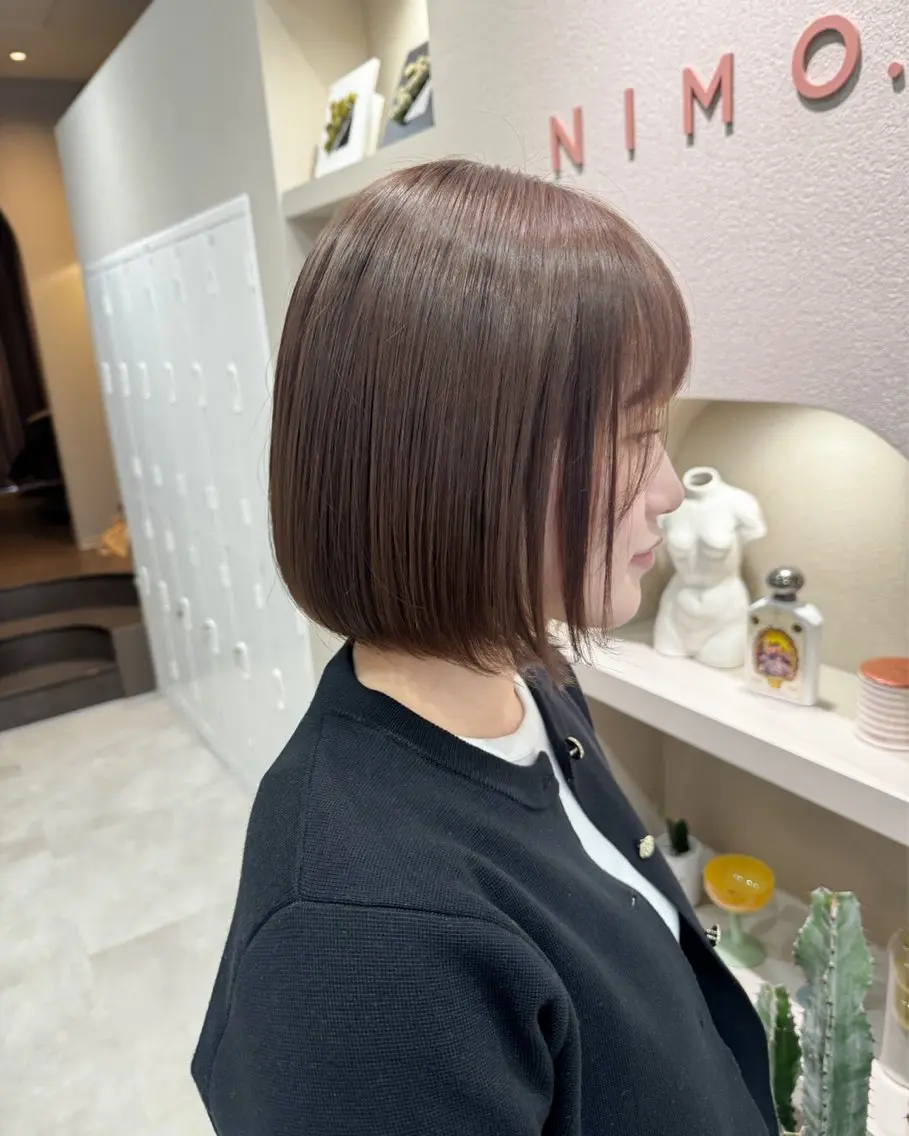 ショート カラー 切りっぱなしボブ ベージュカラー ラベンダーカラー ラベンダーベージュ ボブ 透明感/縮毛/ボブ CHIHIROのヘアスタイル