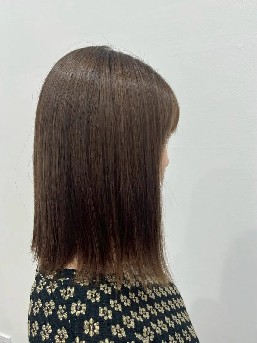 ミディアム カラー パーマ ヘアカラー 林 杏夏のヘアスタイル