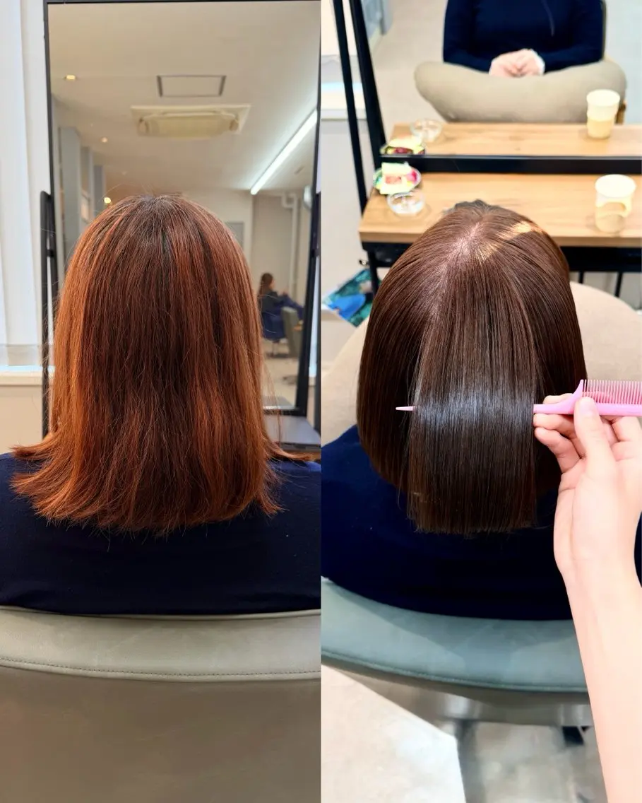 【ツヤが続く大人カラー】メテオカラー＋トリートメント💖｜色もち＆うる艶UPの写真