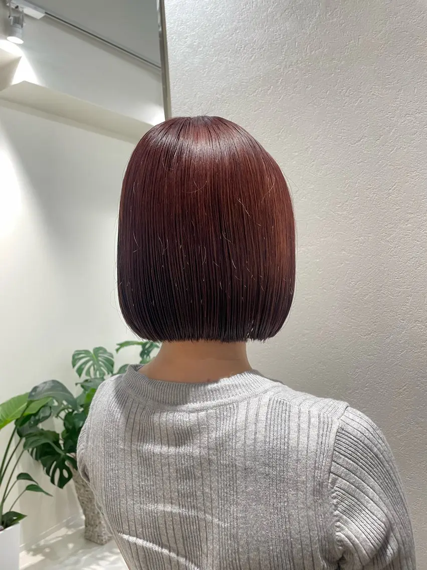 ショート カラー ブリーチ ブリーチなしカラー レッドカラー ヘアカラー ボブ/インナーカラー /眉毛/Miyuのヘアスタイル