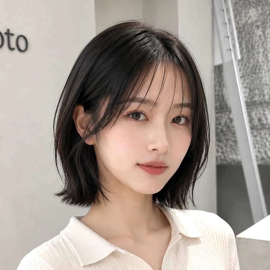 ショート カラー イルミナカラー 顔周りカット 小顔カット カット ヘアカラー トリートメント レイヤーカット/透 明感カラー/西田祐賀のヘアスタイル