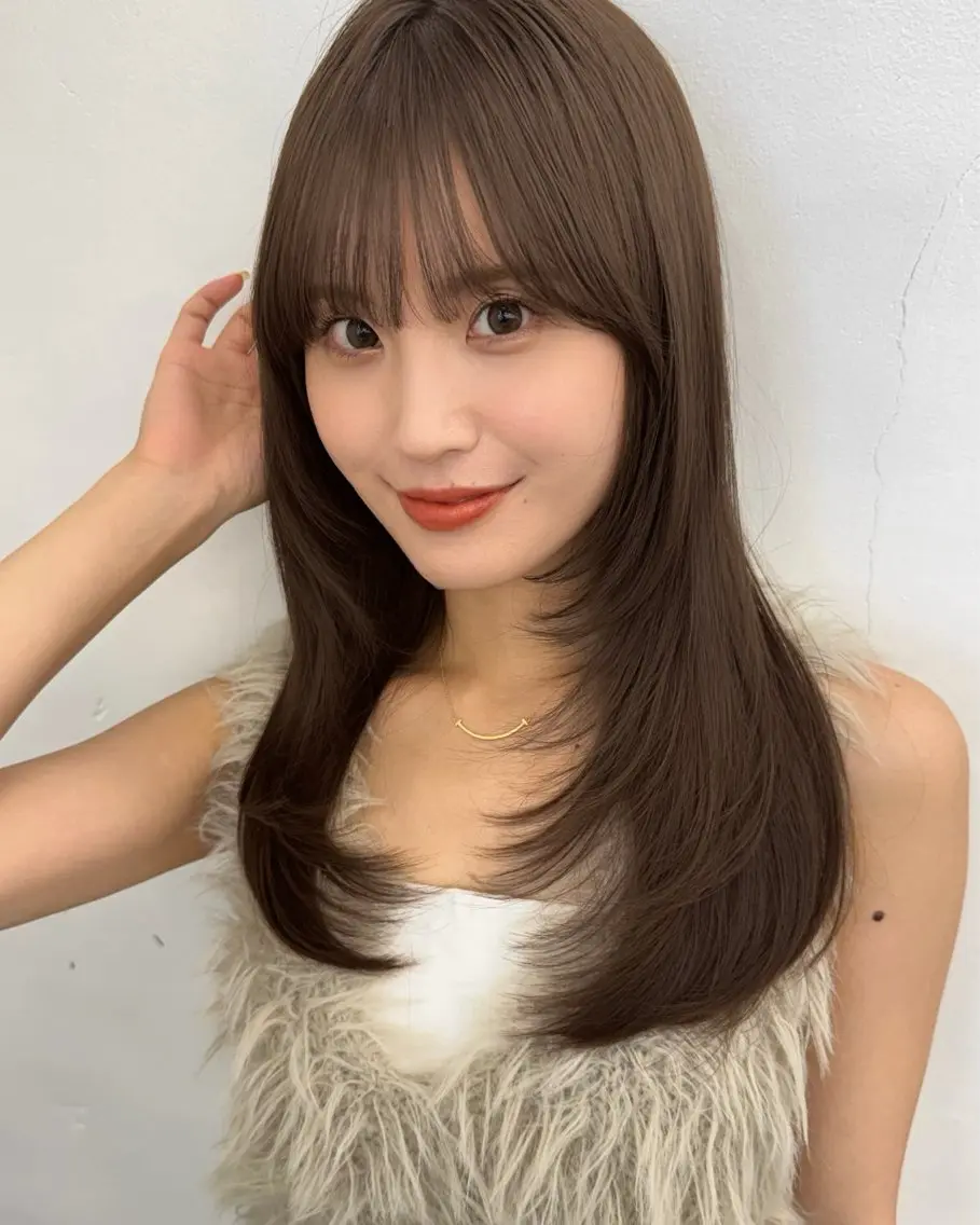 ミディアム カラー 透明感カラー レイヤーカット カット ヘアカラー トリートメント レイヤー🩰髪質改善 /透明感/kanaのヘアスタイル
