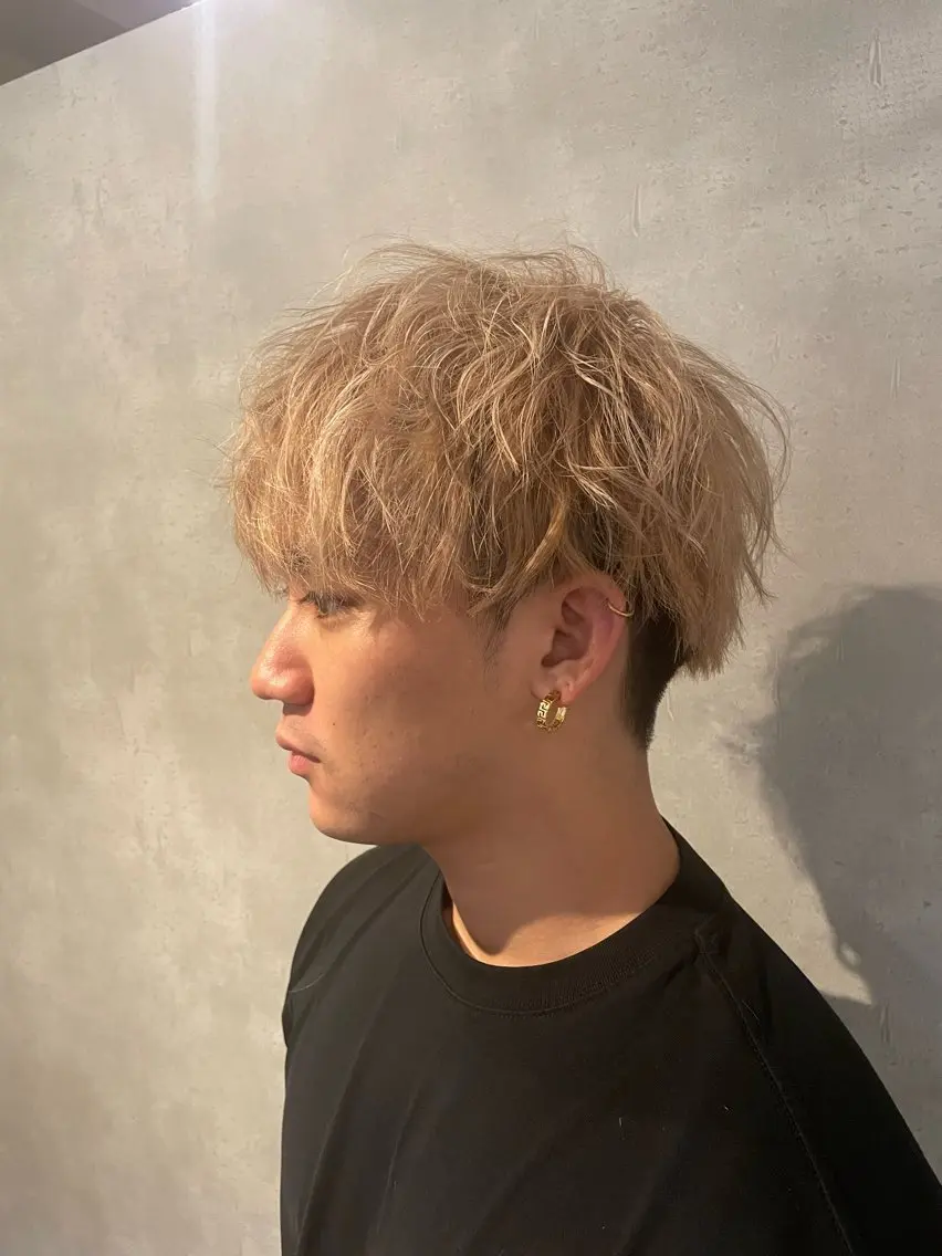 メンズ マッシュ メンズパーマ メンズツイストパーマ ツイストパーマ カット ヘアセット 心斎橋/メンズ /ルレイル/地形真希のヘアスタイル