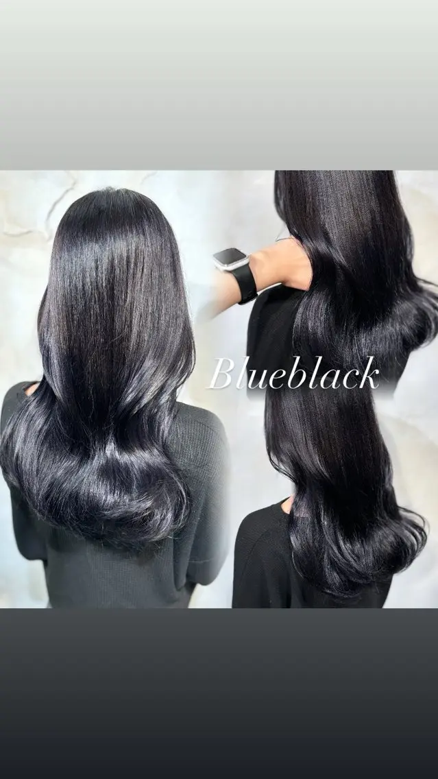 ロング カラー 黒髪 ブルーカラー ブルーブラック ヘアカラー メンズモデル募集中 /Mana🪄のヘアスタイル