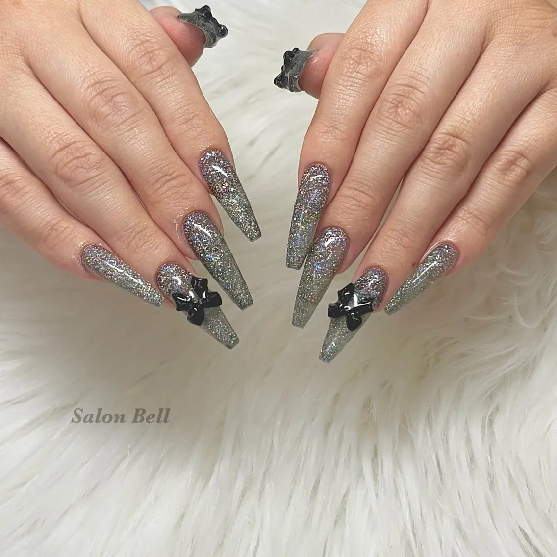 ネイル フラッシュネイル ロングネイル マグネットネイル ミラーネイル ハンドネイル totalsalon Bellのマツエク・マツパデザイン