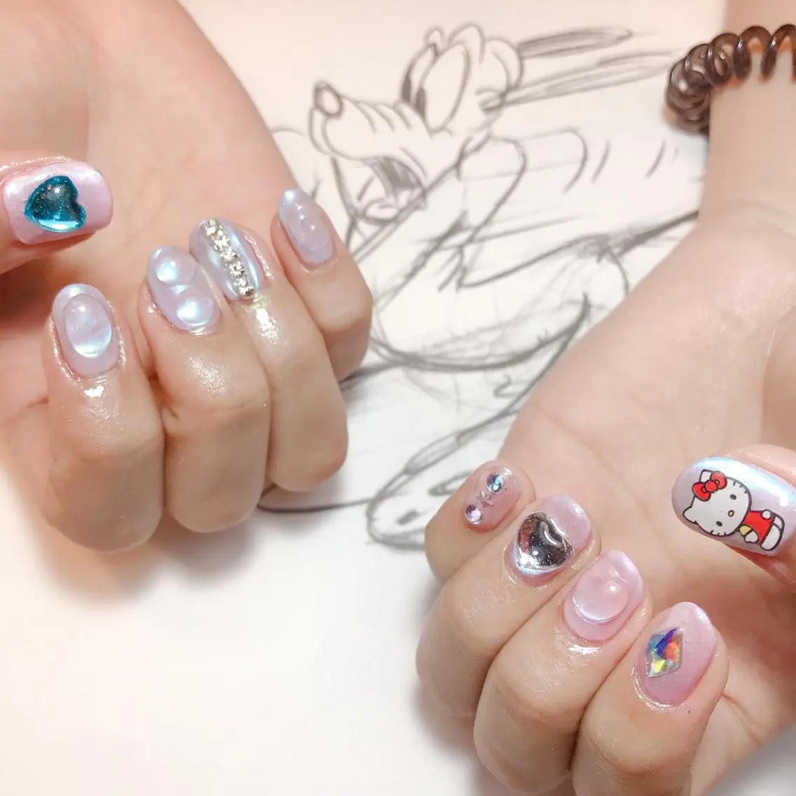 ネイル 韓国ネイル ミラーネイル owlnail /持込みデザイン専門のネイルデザイン