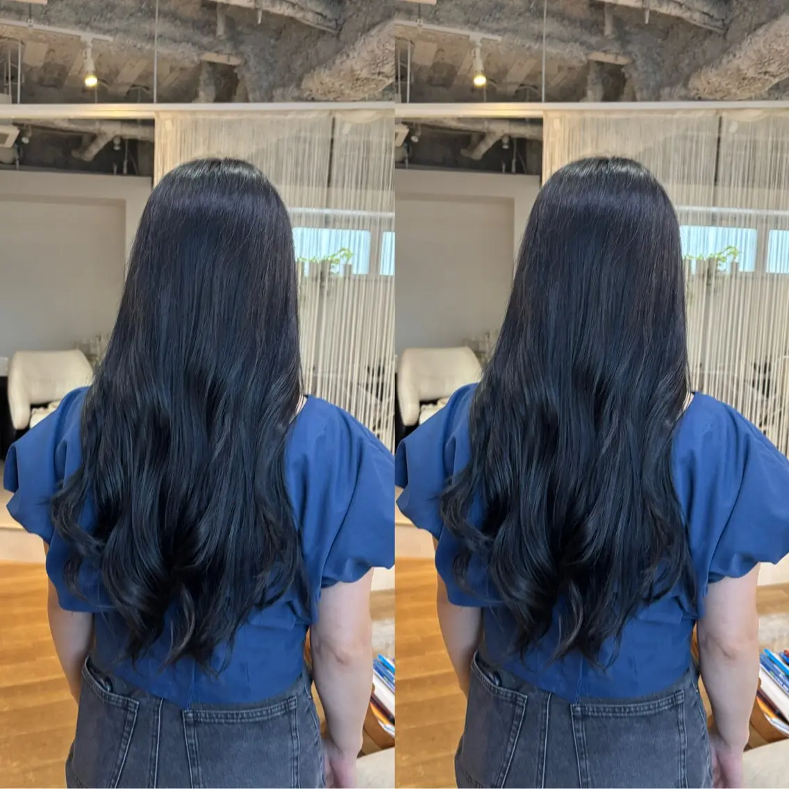 ロング カラー ブルーカラー ヘアカラー RINNO🌷透明感 カラー/髪質改善のヘアスタイル