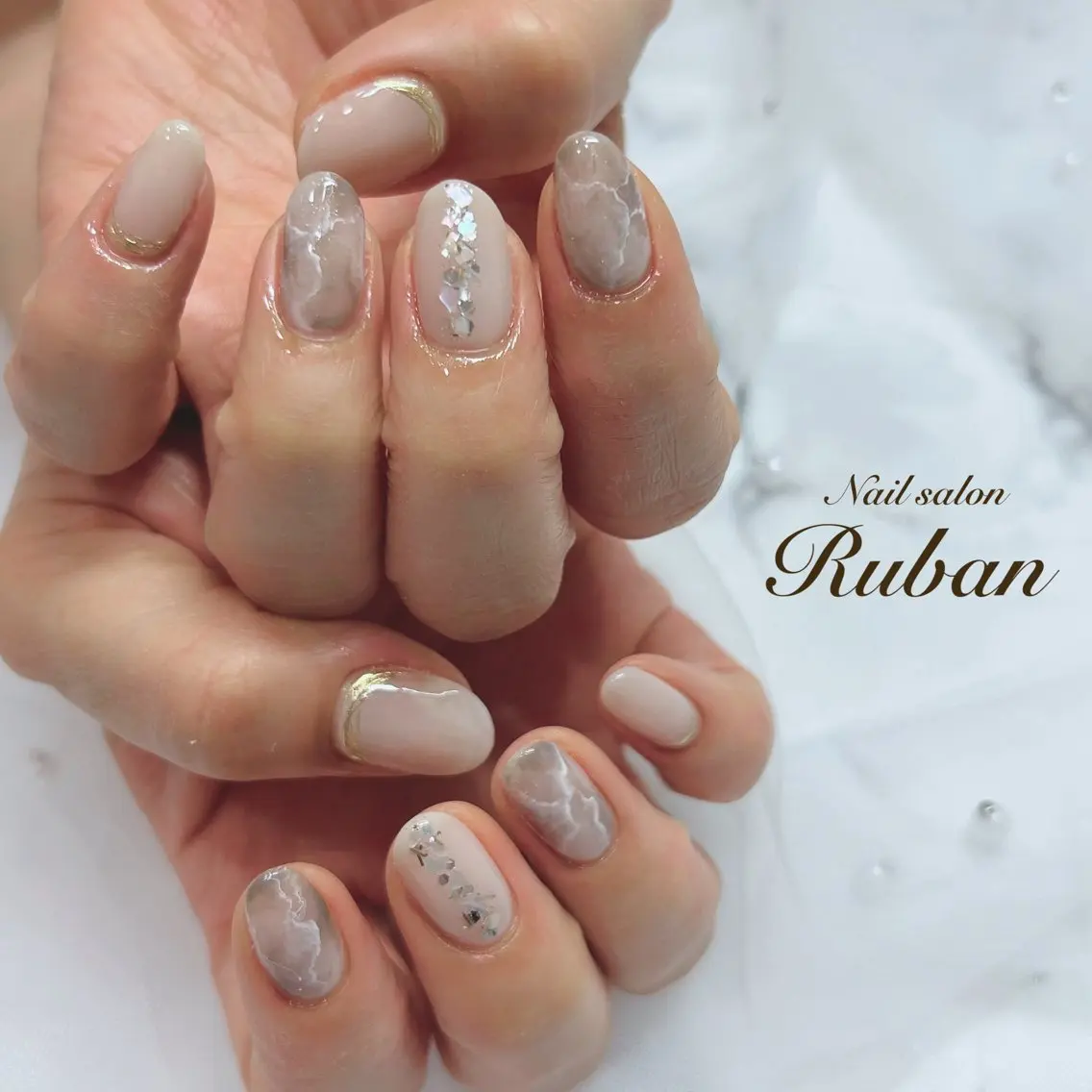 ネイル 大理石ネイル(マーブル) Nail salon Rubanのネイルデザイン