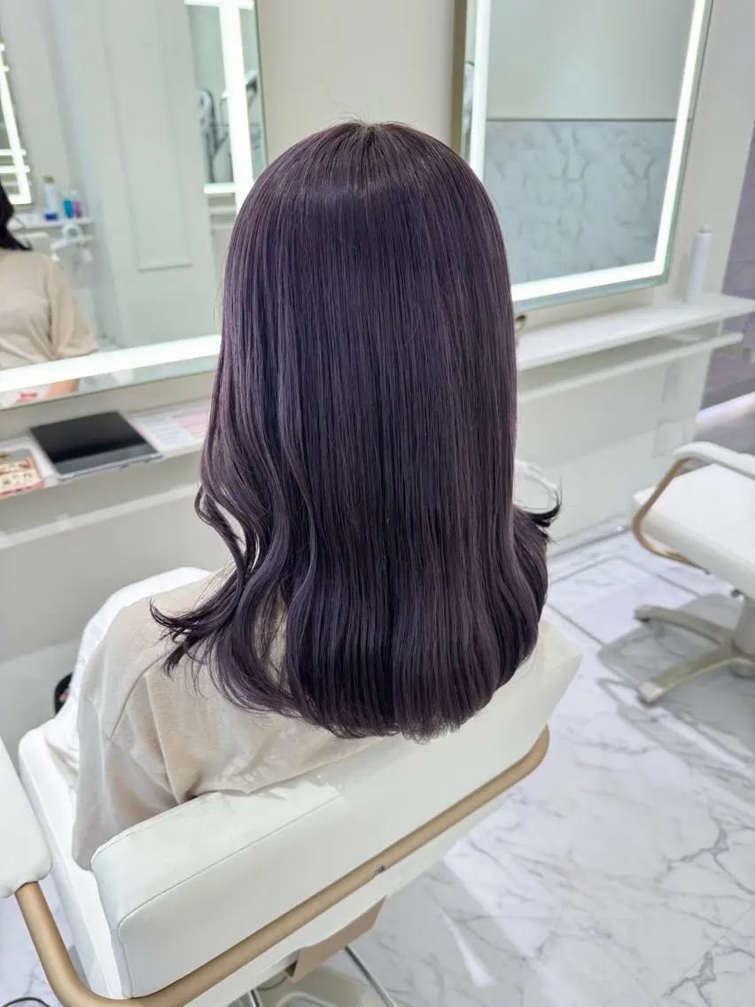 セミロング カラー ヘアカラー ParveMix🍀 藤原愛未のヘアスタイル