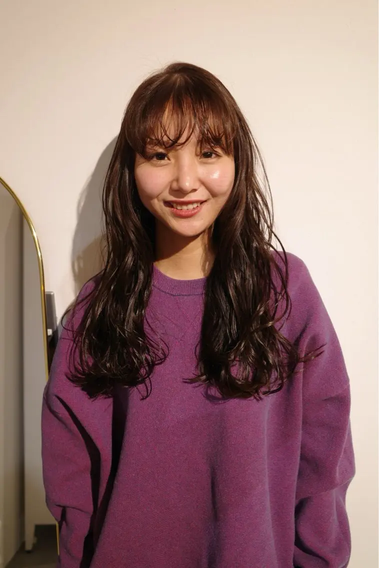ロング カラー カット ヘアカラー 安藤 結花のヘアスタイル