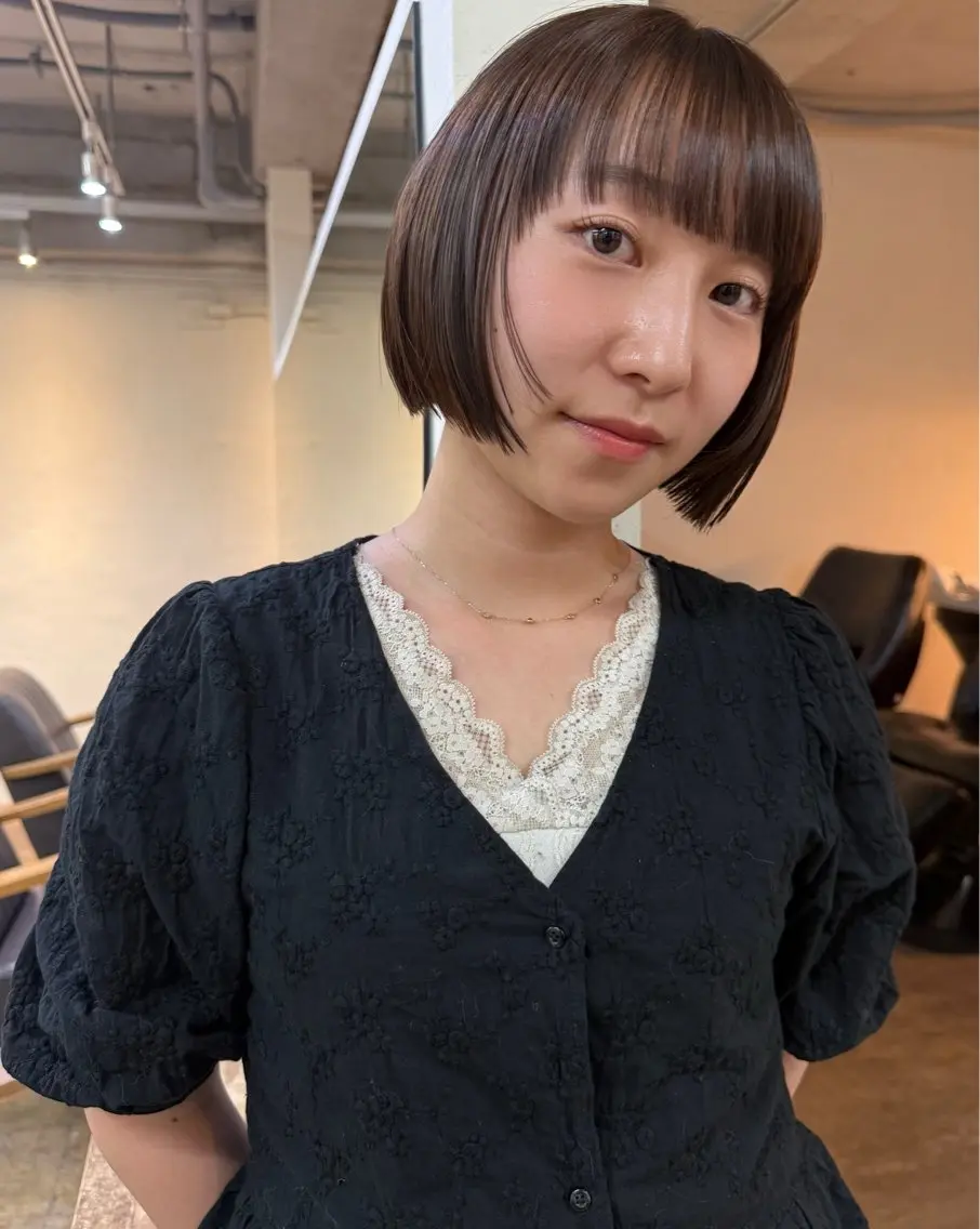 ショート カラー ブラウンカラー オリーブブラウン ボブ カット ヘアカラー トリートメント 森貴裕/ベージュ/ パーマ/オリーブのヘアスタイル