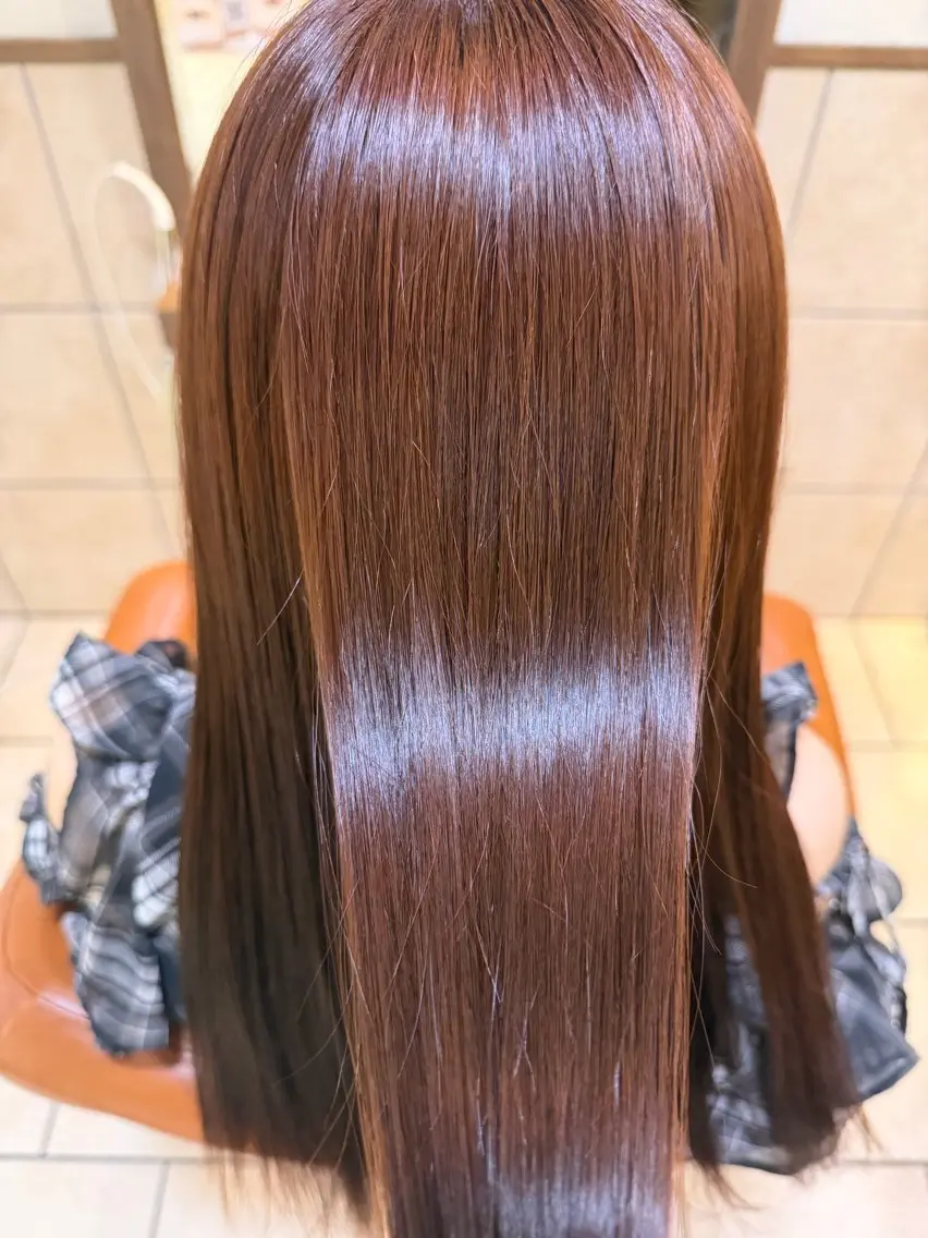 ロング カラー ブリーチ ブラウンカラー ダブルカラー ブリーチなしカラー ピンクカラー ヘアカラー 井上 琉菜のヘアスタイル