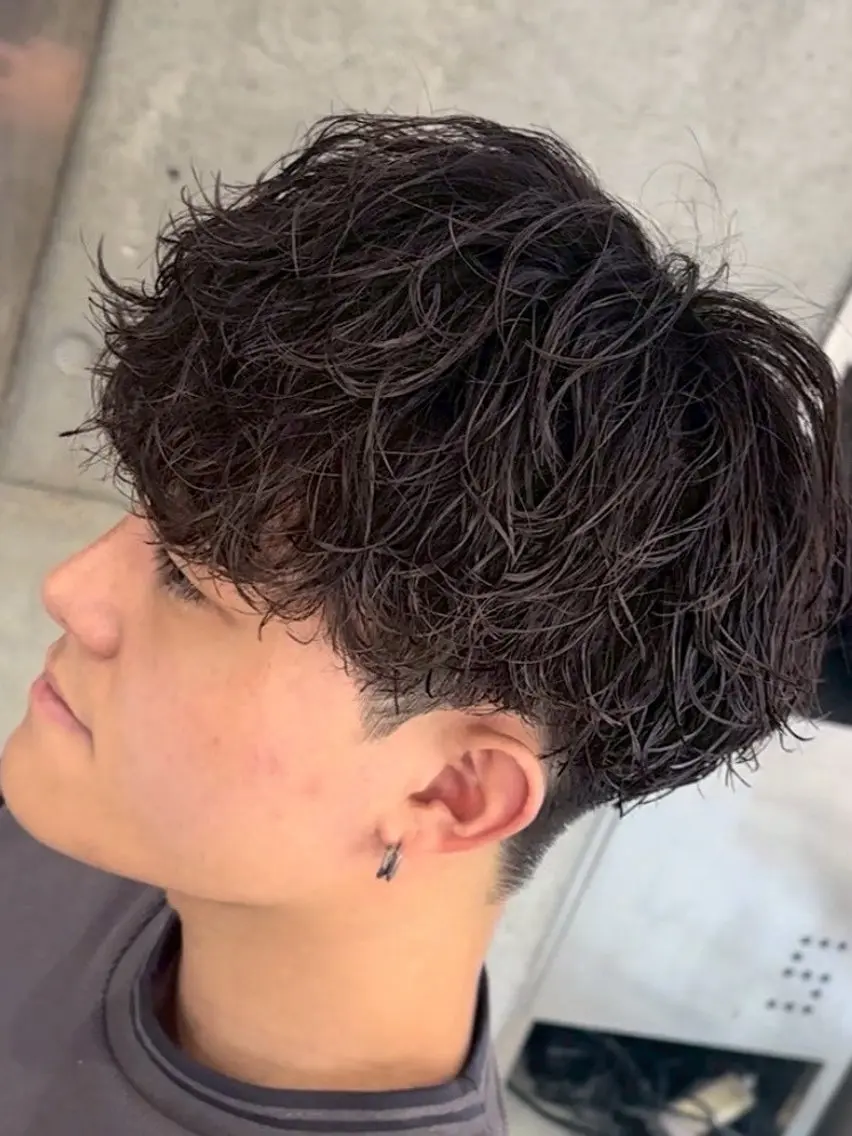 ショート パーマ メンズ カット パーマ fifthパーマ特化 ユウリのヘアスタイル
