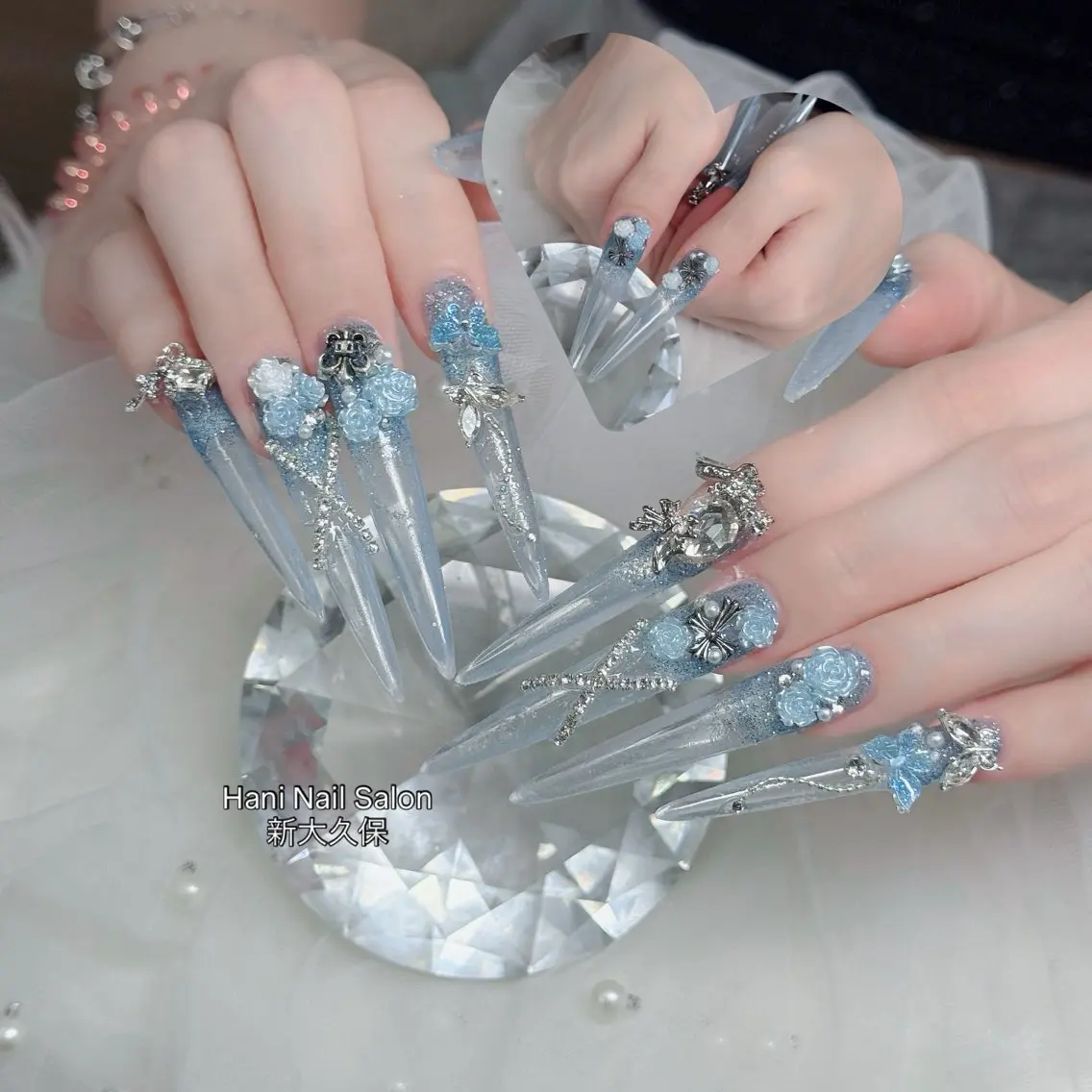 ネイル フットネイル フレンチネイル グラデーション 韓国ネイル ロングネイル ハンドネイル Hani Nail Salonのネイルデザイン