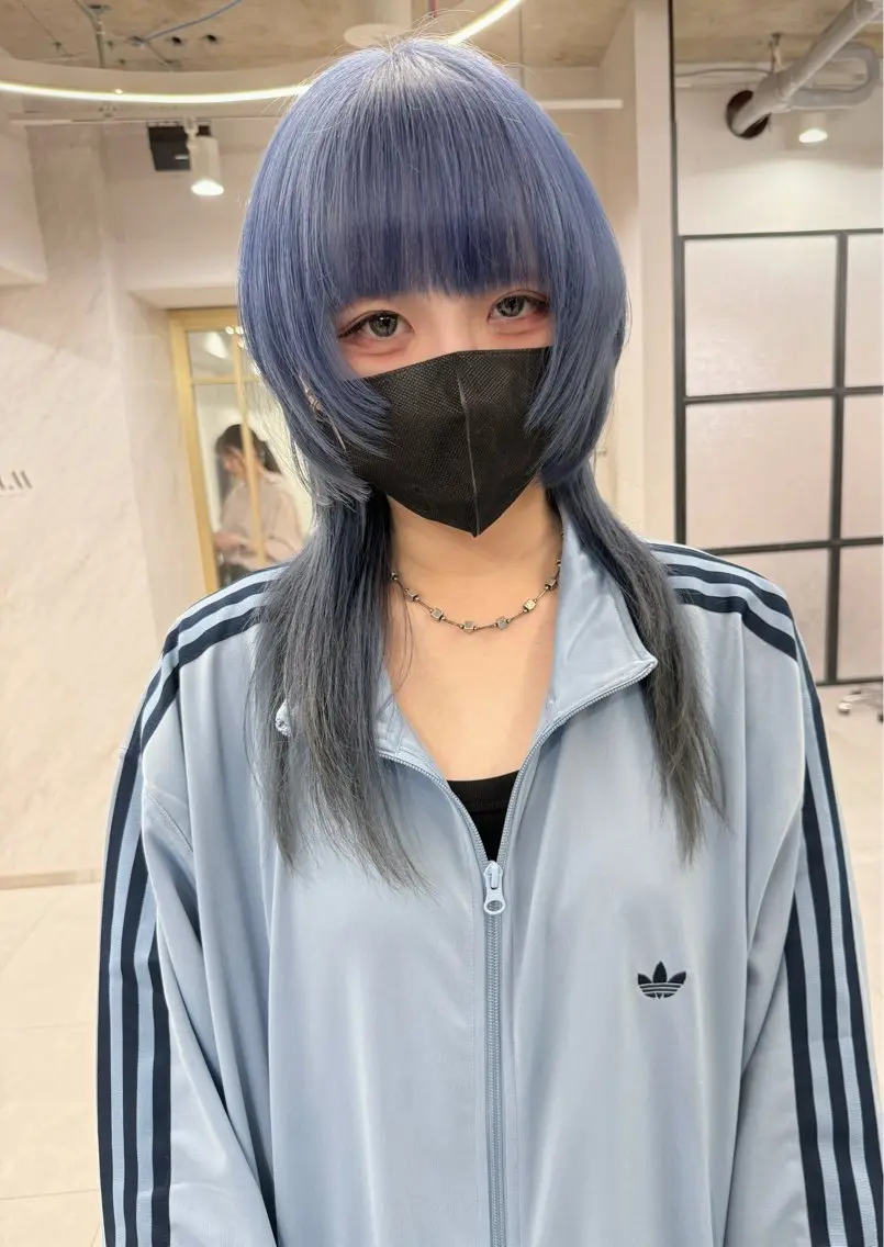ロング ハッシュカット レイヤーカット カット ヘアカラー TAIRA横浜ウルフ 🐺デザインカラーのヘアスタイル
