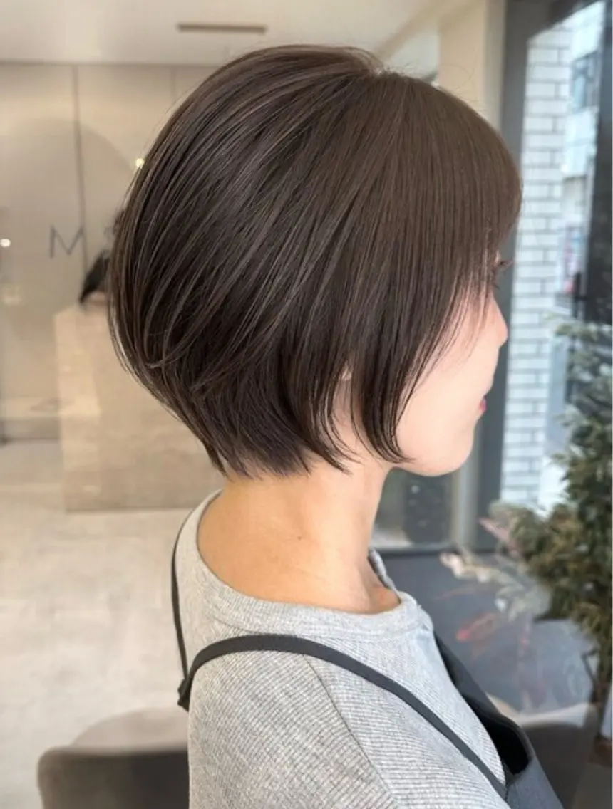 ショート ショートボブ ボブ ショートヘア 小顔カット カット カット無料｜レイヤー カット｜韓国モテへアのヘアスタイル