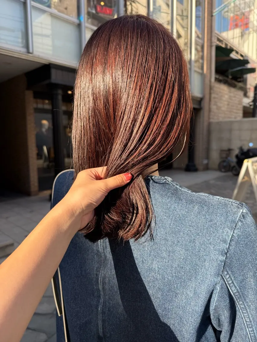 ロング カラー ブリーチ ブリーチなしカラー ピンクカラー レッドカラー 福岡ヘアセット/ 髪質改善/ayaneのヘアスタイル