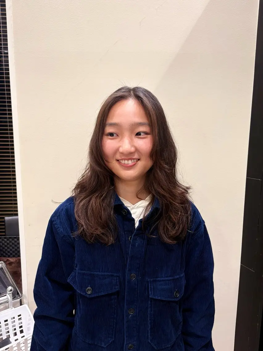 ロング パーマ カット パーマ マンツーマン施術💫 saho⟡.·のヘアスタイル