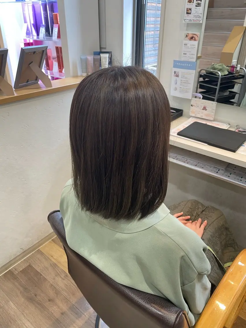 カラー アッシュ 透明感カラー オレンジ ef 千枝芙貴のヘアスタイル