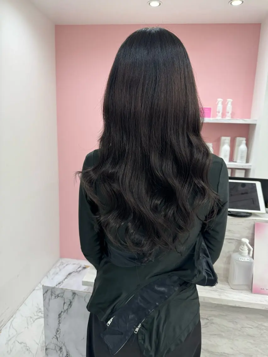 ロング シールエクステ エクステ 韓国風ヘア ロング 当日予約OKカット モデル濱川響太のヘアスタイル