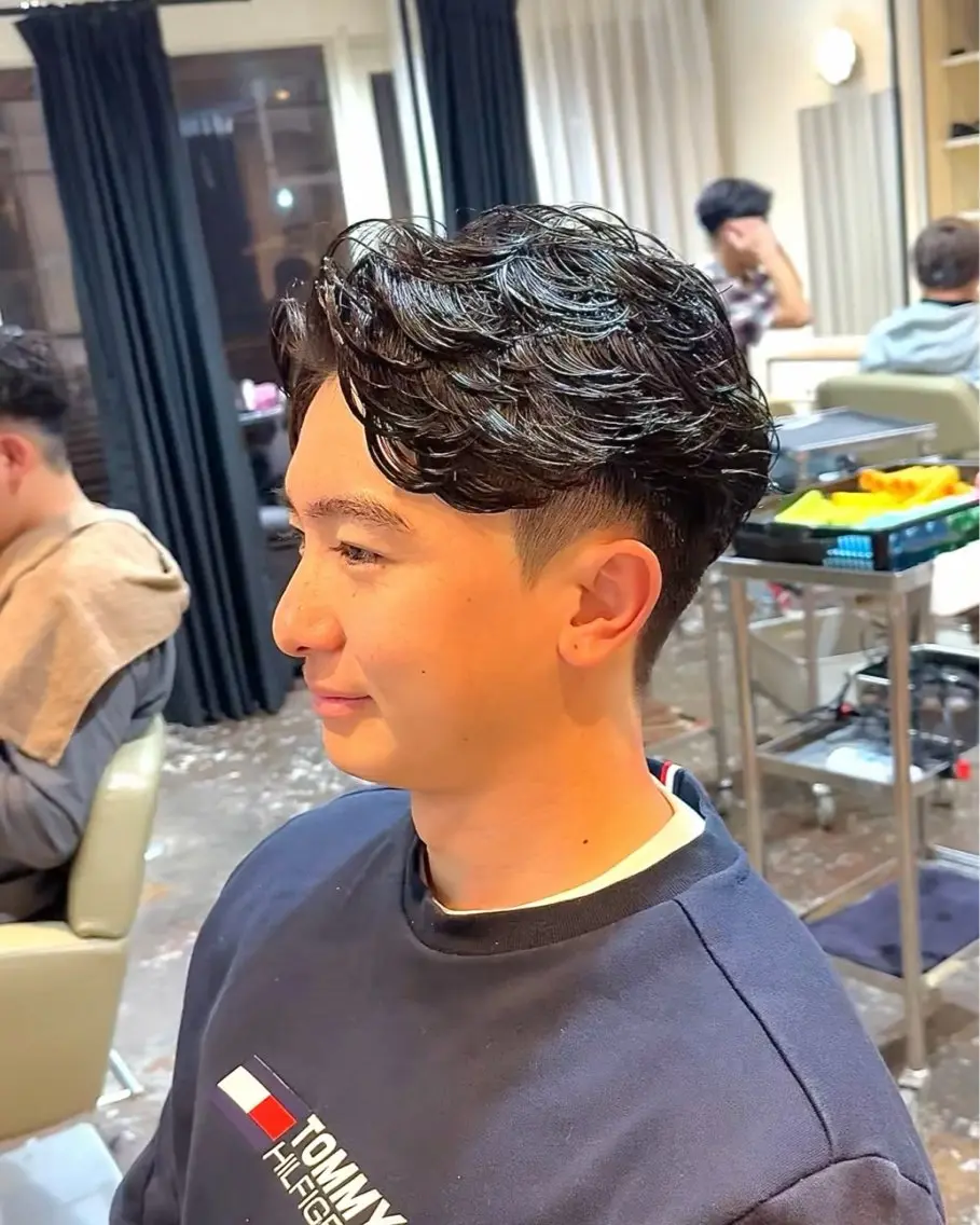 メンズ カット パーマ 原田 黎也のヘアスタイル