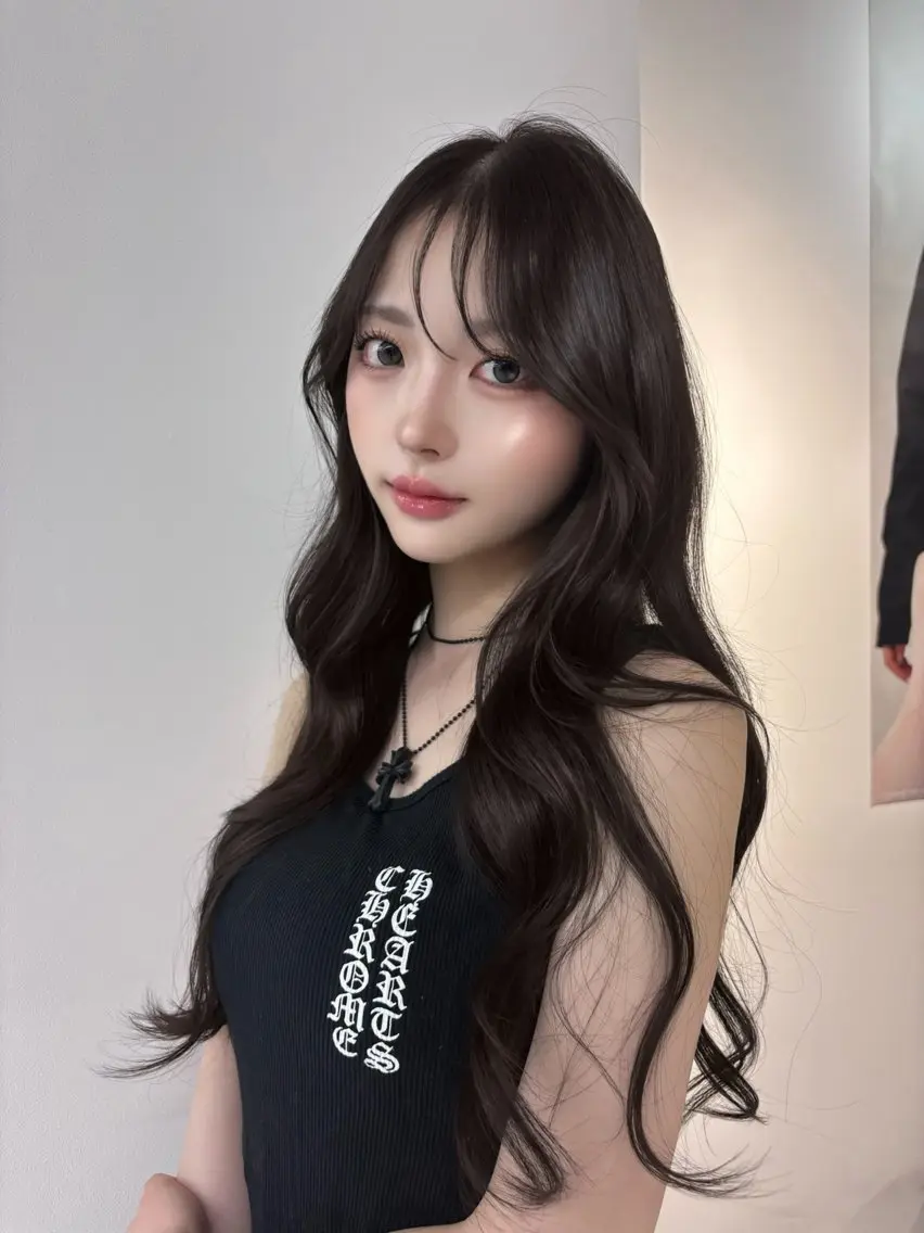 ロング カラー ヘアカラー トリートメント 韓国ヘア💖ワンホン ブリーチなしWカラーのヘアスタイル