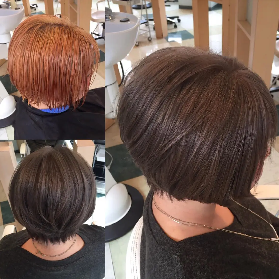 ショート カラー グレージュ 新宿/髪質改善/ 美髪矯正✨浅江通友のヘアスタイル