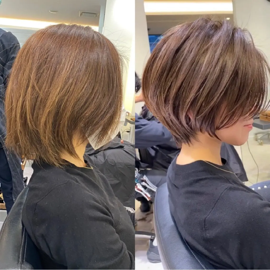 ショート カット ヘアカラー 山嵜 菜織のヘアスタイル
