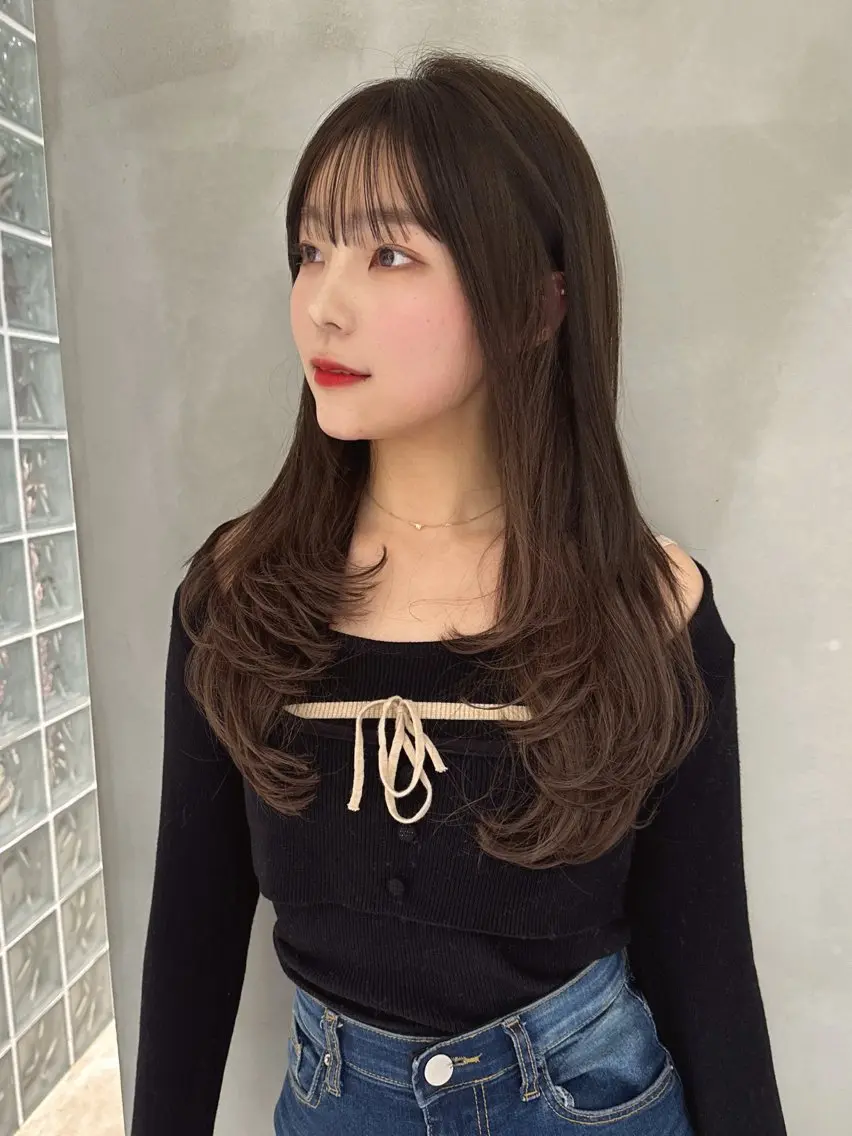 ロング カット ヘアカラー 栄ロングレイヤー🩵 たいちのヘアスタイル
