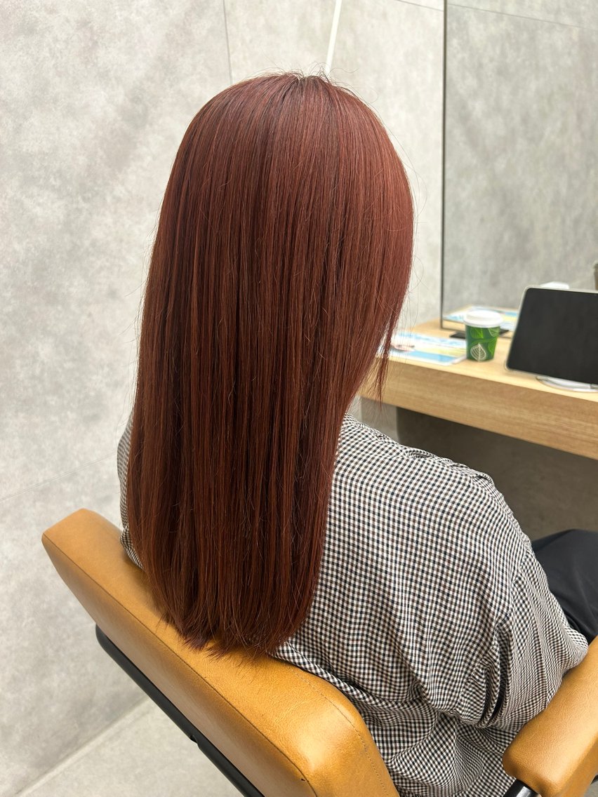 セミロング ピンクブラウン ヘアカラー ボブ・暖色カラー🌟 瑚十音のヘアスタイル