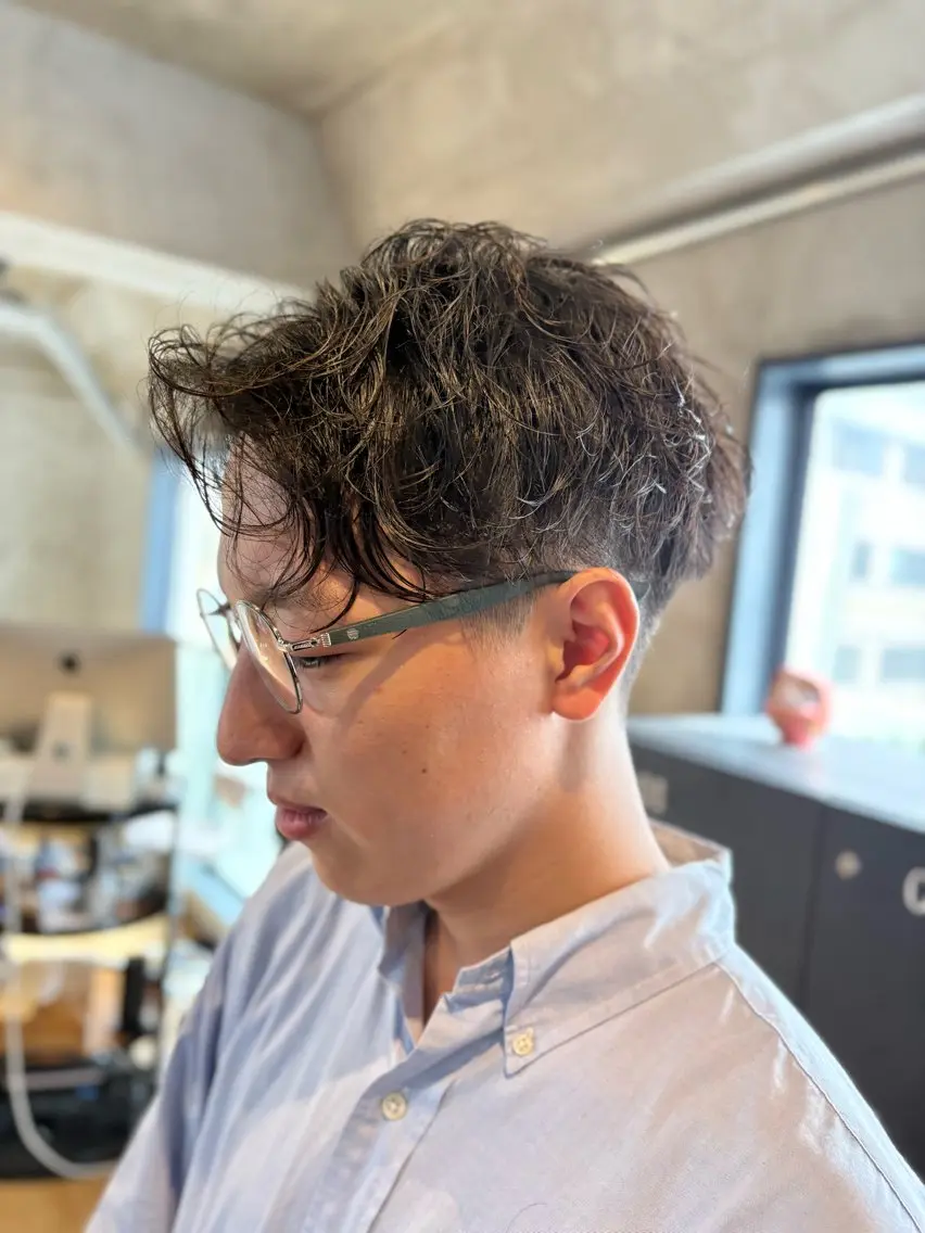 ショート パーマ メンズ カット パーマ スナップフォト確認 お願いします!竹内のヘアスタイル