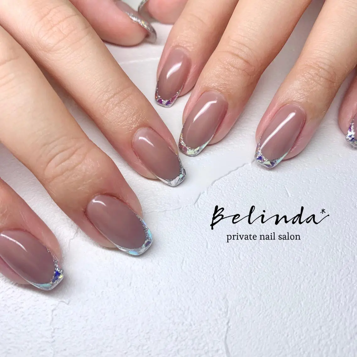 ネイル フレンチネイル ガラスフレンチ Belinda Nailのネイルデザイン