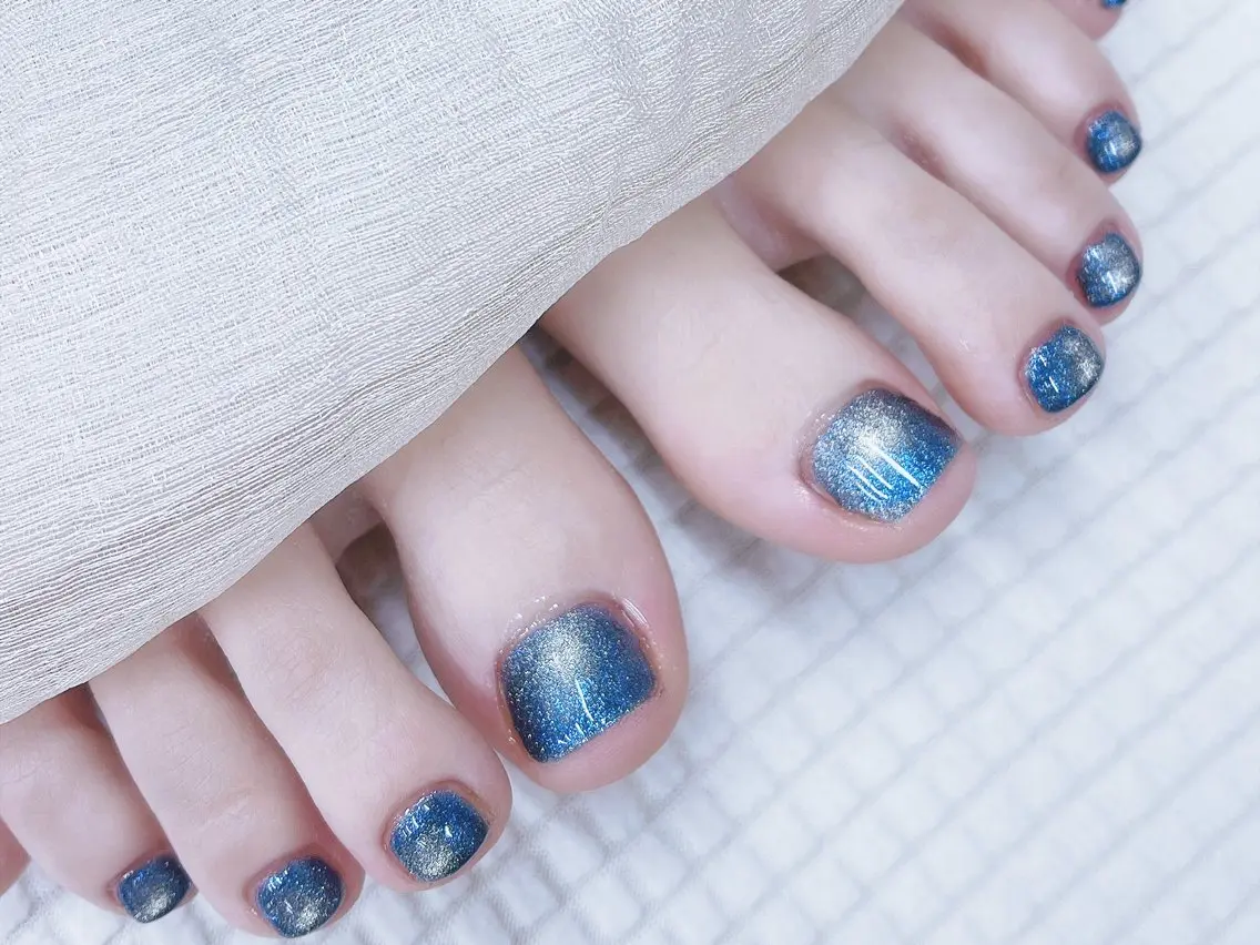 ネイル チークネイル 成人式 フレンチネイル グラデーション 氷ネイル・うるうるネイル フットネイル DUO MI nail salonのネイルデザイン