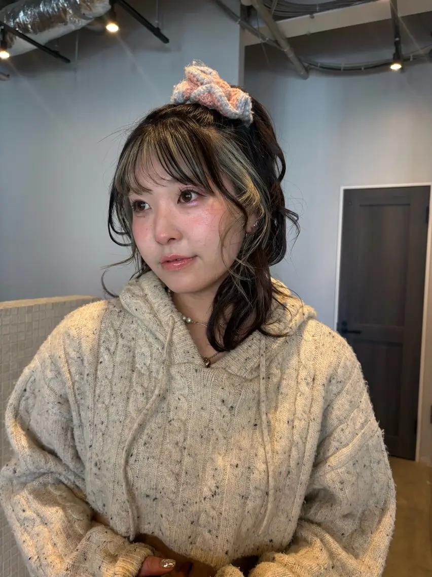 カラー インナーカラー 無料カットモデル募集 暖色カラー🎀のヘアスタイル