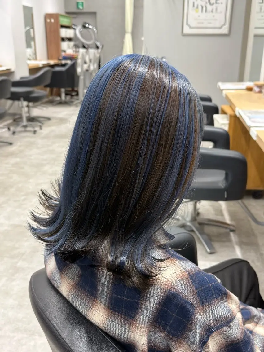 ミディアム カラー カット ヘアカラー 巻ける髪質改善🫧ハ イライト/永田汰伊智のヘアスタイル