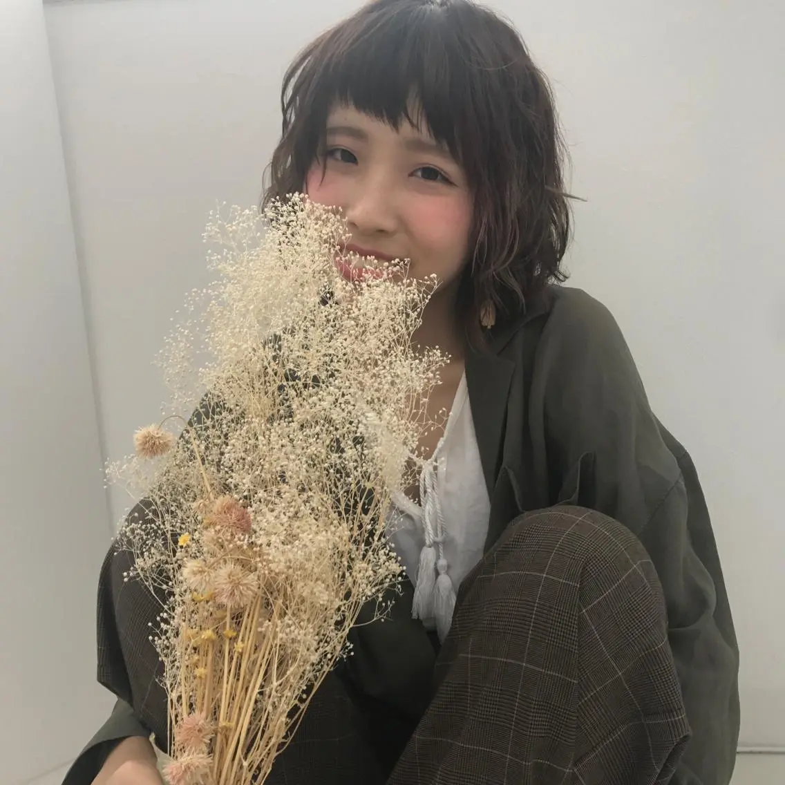 ミディアム カラー パーマ ヘアアレンジ ミディアムパーマ ボブ 🥛洒落髪小顔cut なら龍崎🥛のヘアスタイル